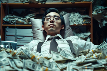 AI generated picture of wealthy rich successful business person