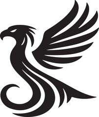 Obraz premium eagle silhouette vector illustration with white background.
