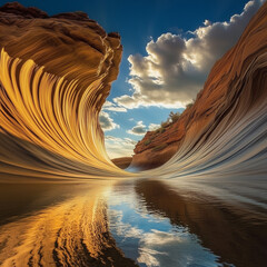 Sunset over the Grand Canyon, showcasing the vibrant red and orange sandstone landscape