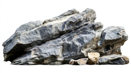view of rocks stone and rocky cliff part on white background isolate