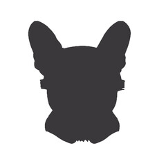 French Bulldog dog wearing aviator sunglasses -silhouette vector illustration transparent background