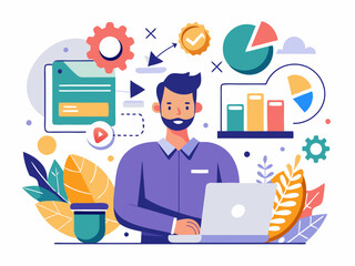 Flat design style illustrations of project management, business workflow, research and development. Vector concepts for website banner, marketing material, business presentation