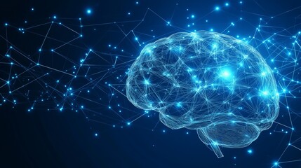 Abstract Blue Digital Brain A Representation of Neural Networks and the Complexity of Thought.