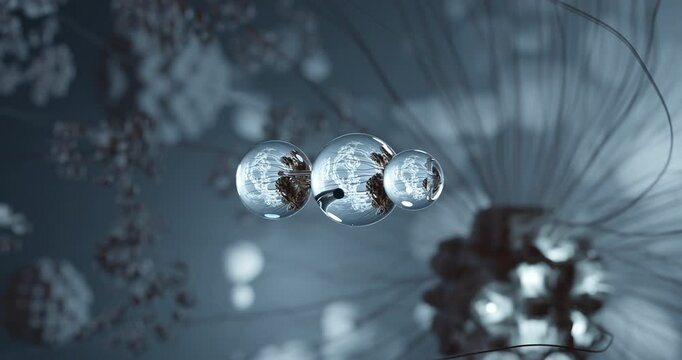 Hydrogen cyanide rotating 3d molecule, molecular structure of prussic acid, seamless video