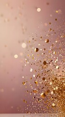 Sparkling Shiny Festive  Golden Drops Christmas New Year Celebration Backround.