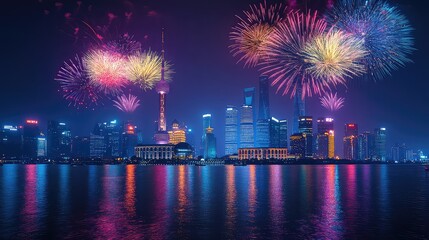 New Year's Eve Celebrations and Fireworks in Major Cities Around The World, Generative AI