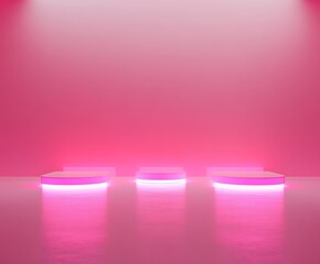 Elegant Minimalistic Stage Designs in Soft Pastel and Bold Colors for Modern Backgrounds