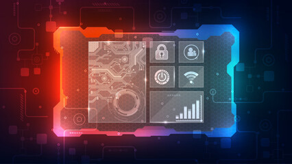 Abstract technology concept background. Futuristic user interface HUD. Vector illustration