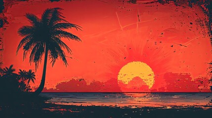 Vector logo design template with palm tree - abstract summer and vacation badge and emblem for holiday rentals, travel services, tropical spa and beauty studios