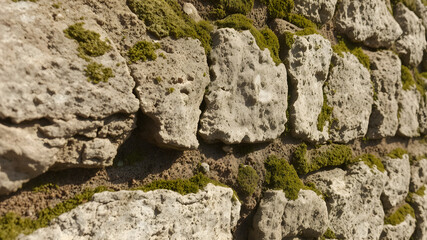 Detailed Close-Up of Textured Natural Stone Wall