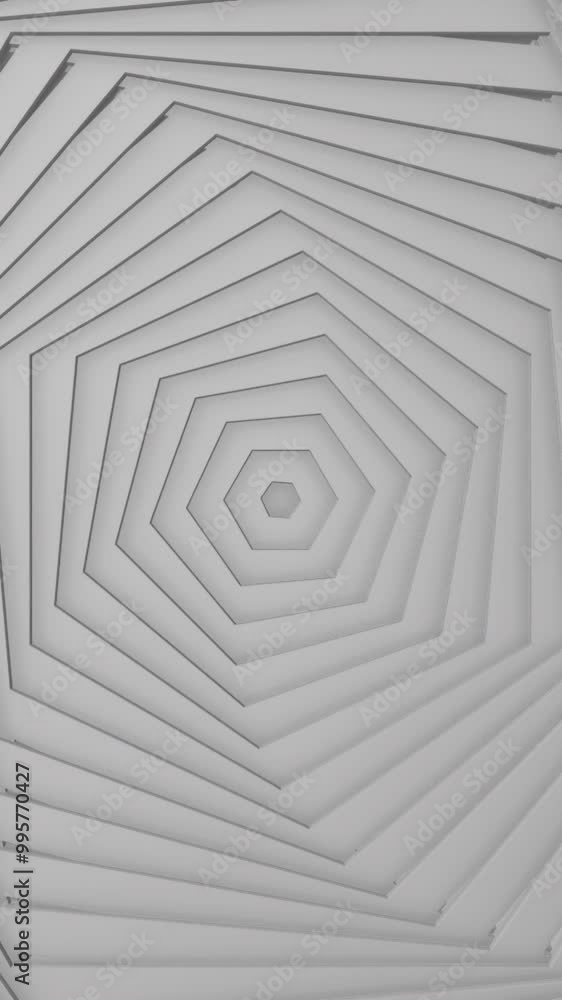 Aufkleber hypnotic monochrome optical illusion with rotating hexagons creating effect of a moving spiral. desi