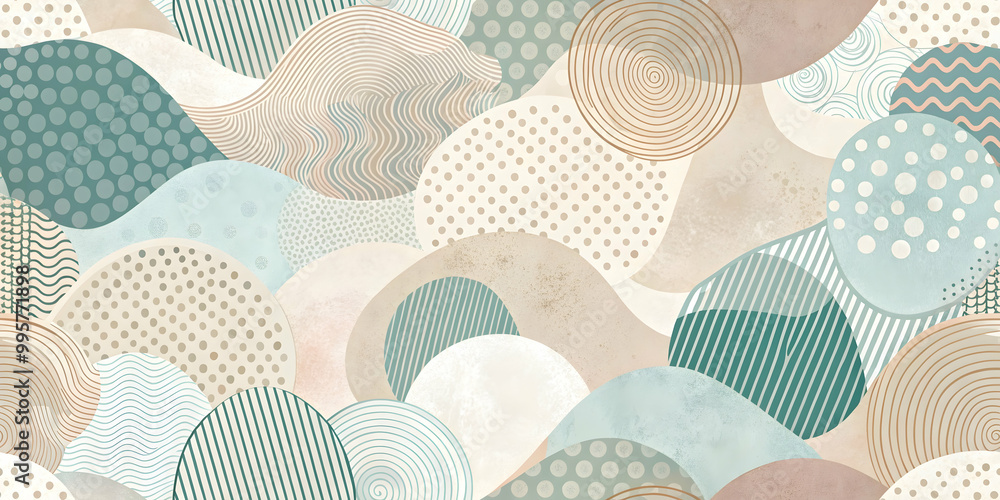 Poster abstract geometric pattern: a calming and contemporary abstract pattern featuring a blend of organic