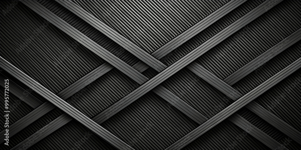 Poster intersecting lines: geometric abstract background with bold diagonal stripes and a dark carbon fiber