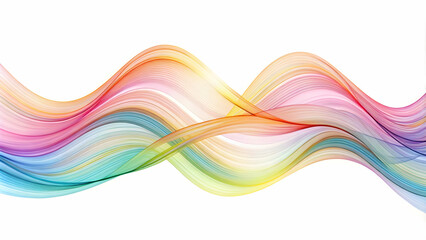 Fototapeta premium Rainbow Wave Abstract: Colorful, flowing ribbons create a vibrant and dynamic abstract design. Perfect for backgrounds, websites, or any project needing a touch of rainbow magic. 