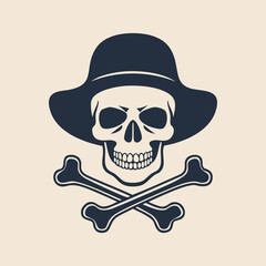 Skull and crossbones silhouette illustration