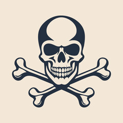 Skull and crossbones silhouette illustration