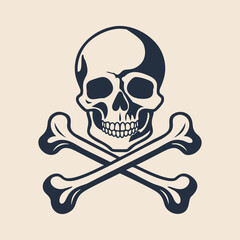 Skull and crossbones silhouette illustration