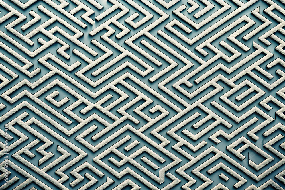 Poster intricate maze: a complex labyrinth of pathways. a detailed 3d render of a labyrinthine puzzle. a vi