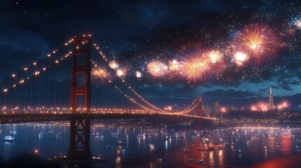 Obraz premium New Year's Eve Celebrations and Fireworks in Major Cities Around the World, Generative AI