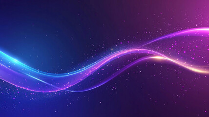 Obraz premium abstract background featuring flowing blue and purple light effects, creating sense of movement and energy. sparkling particles enhance visual appeal, making it perfect for various creative
