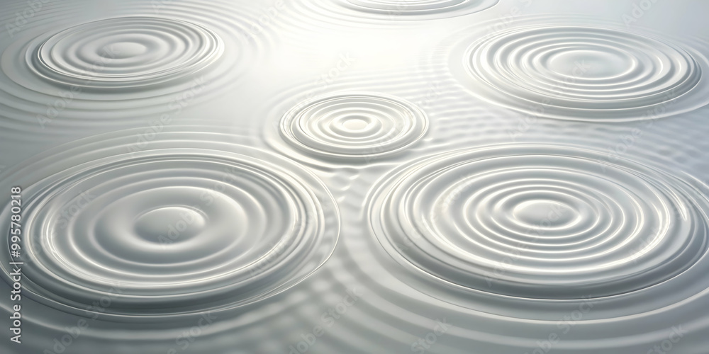 Poster water ripples abstract: a serene and minimalist abstract image of water ripples. the soft, gray tone