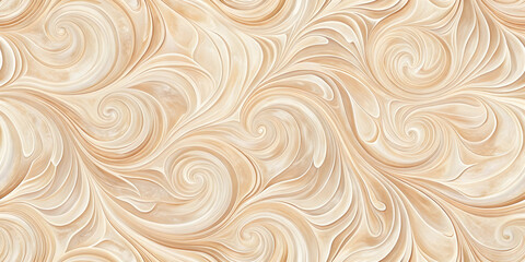 Whirlwind of Cream: A mesmerizing abstract pattern of swirling cream and white hues, evoking a sense of movement and fluidity.