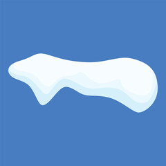 Snow caps and snow drift winter decorative flat illustration element. Snow flake for poster, social media template on december and winter event