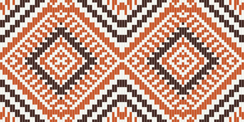 Endless Traditional Dress Patternfolk Embroidery, Aztec Geometric Ornament Print. Design for Carpet, Wallpaper, Clothing, Wrapping, Fabric
