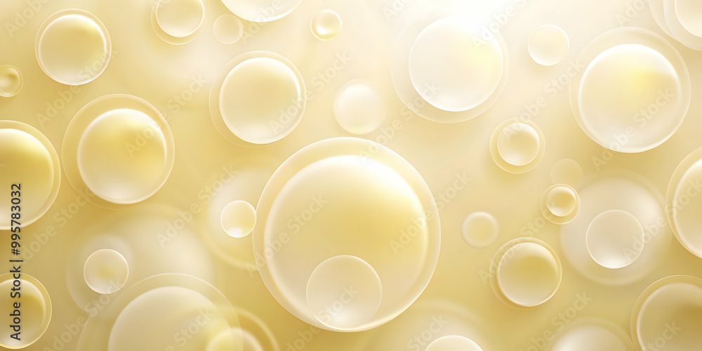 Poster abstract yellow circles: a mesmerizing background of abstract circles in various sizes and depths, b