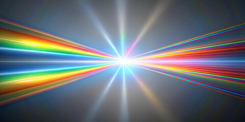 Cosmic Convergence: A dazzling display of light and color, radiating outwards from a central point, evokes a sense of boundless energy and cosmic wonder. The abstract design.