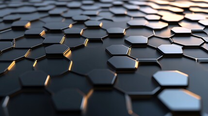 Fototapeta premium A close-up of a hexagonal pattern on a metallic surface.