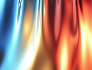 metallic background gradient with soft lighting creates vibrant and dynamic visual experience. interplay of blue, red, and gold hues evokes sense of energy and movement