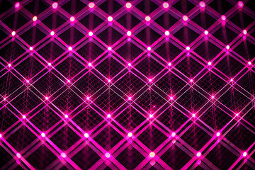 Obraz premium Pink Neon Grid: Abstract background image of vibrant pink neon lights forming a mesmerizing grid pattern. Perfect for projects needing a futuristic, energetic, or dynamic feel.