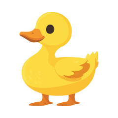 Fototapeta premium simple cartoon-style yellow rubber duck vector clip art on a white background