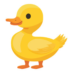 simple cartoon-style yellow rubber duck vector clip art on a white background