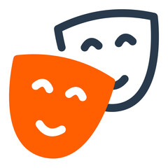 Happy and Sad Drama Masks Icon
