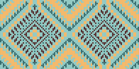 Geometric Pattern Ikat Kurti Patternfolk Embroidery, Aztec Geometric Ornament Print. Design for Carpet, Wallpaper, Clothing, Wrapping, Fabric