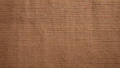 Brown linen fabric cloth texture for background, natural textile pattern.