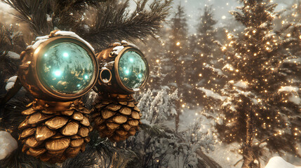 Obraz premium Christmas green glasses