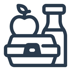 Healthy Lunchbox with Apple and Beverage Bottle