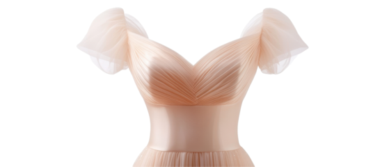A white dress with a pink top and a pink skirt