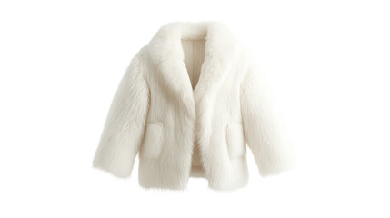 A white fur coat with a hood
