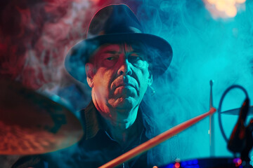Naklejka premium Musician playing professional instrument generative AI