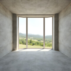 Modern Minimalist Interior with Scenic View