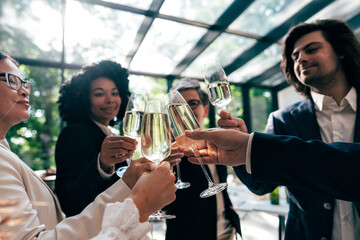 Businessmen and businesswomen making a corporate party