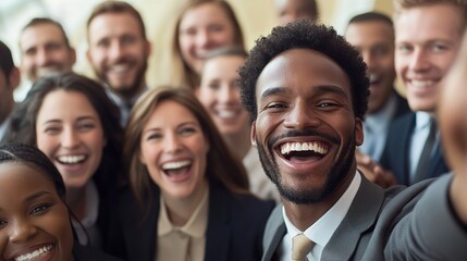 Fototapeta premium Happy Diverse Business Team Celebrating Together