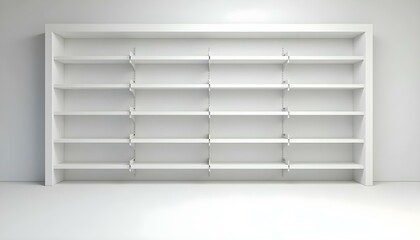 empty white shelf