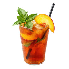 Refreshing Peach Iced Tea in a Glass