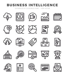 Business Intelligence icon pack for your website. mobile. presentation. and logo design.