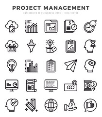 Project Management Lineal icons. Vector Lineal illustration.